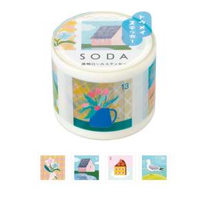 Hitotoki SODA Transparent Sticker Tape - 30mm x 60 Pieces - Stamps