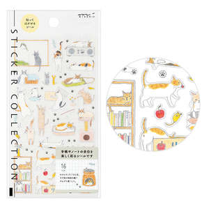 Midori Diary Sticker - Cat Pattern - Medium