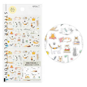 Midori Diary Sticker - Cat Pattern - Small