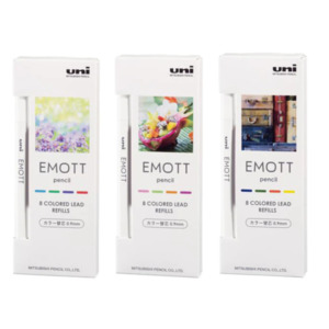 Uni Emott Pencil Color Lead Set - 0.9 mm - No.1 Refresh / No.2 Tropical / No.3 Nostalgic