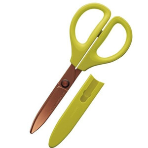 Kokuyo HASA Glueless Scissors - Titanium - Yellow Green