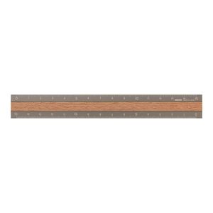 Midori Aluminum & Wood Ruler - 15cm - Gray