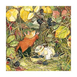 Card Greeting Cards Of All Types: Greeting Card - Mice Picking Blackberries