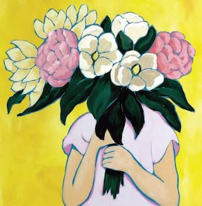 Card Greeting Cards Of All Types: Greeting Card - Peonies with Yellow Background