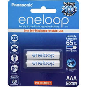 Panasonic: Panasonic Eneloop AAA 800mAh Rechargeable Batteries 2 Pack