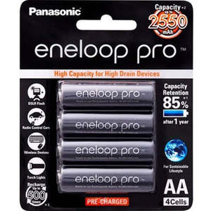 Panasonic: Panasonic Eneloop PRO AA 2500mAh Rechargeable Batteries 4 Pack