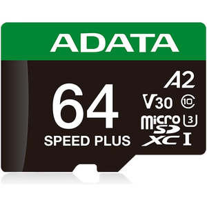 ADATA Speed Plus microSDXC UHS-I U3 A2 V30 Card with Adapter 64GB