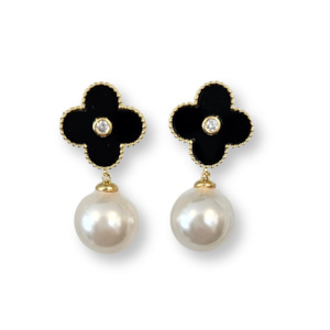 accessories: Pearl Drop Earring - Gold