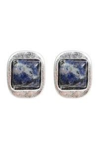 Except Knitwear: Isle Of Mine Selene Earring - Square Stone