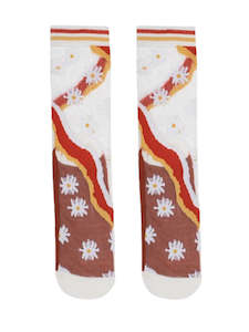 Antler Flower Sheer Sock - Cinnamon