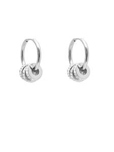 Antler Runaway Hoop Earring - Diamante Rings Silver