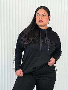 Lavish: Plush Hoodie - Mocha Stripe