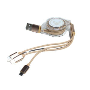 Retractable Phone Charger - Gold
