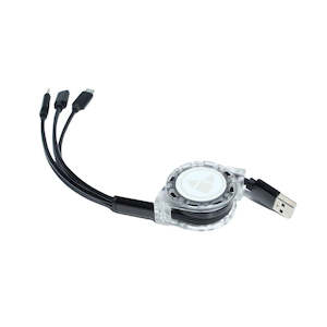 Queen Of The Foxes: Retractable Phone Charger - Black