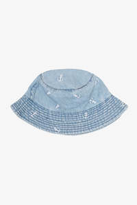 Denim Anchor Bucket Hat