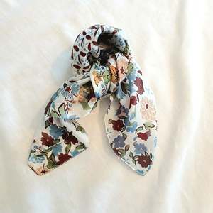 Scarves: Silk Neck Tie Scarf - Floral