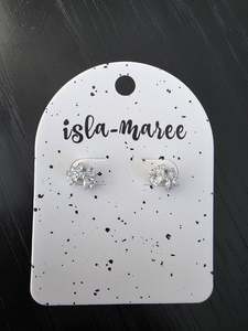 Earrings: Bow Stud Earring - Silver