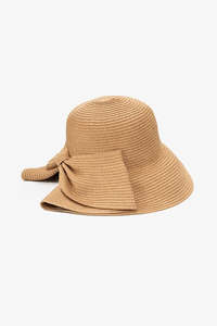 Hats: Bow Cloche Hat - Natural