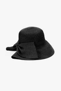 Hats: Bow Cloche Hat - Black