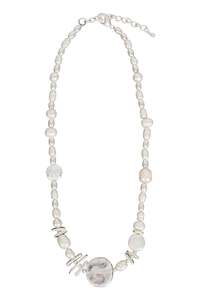 Jewellery 1: Esther Necklace - Silver Pearl