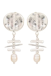 Jewellery 1: Esther Drop Earring - Silver Pearl