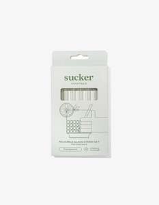 Homewares: Sucker Reusable Glass Cocktail Straws Clear