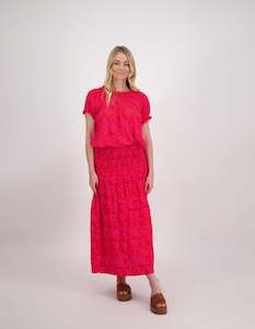 Skirts: Briarwood Jemma Skirt Pink/Red Floral
