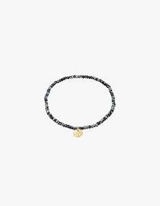 Jewellery: Pilgrim Indie Bracelet - Gold Plated - Grey
