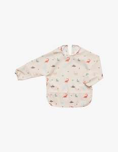 Over The Dandelions Waterproof Long Sleeve Bib Dinosaur