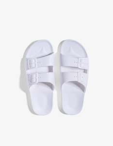 Footwear All: Freedom Moses Slide White