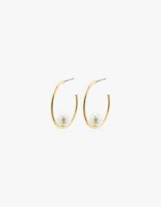 Pilgrim Eline Earrings - Gold Plated White