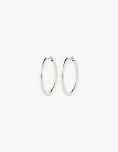 Pilgrim Charm Big Hoop Earrings - Silver Plated