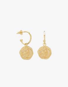 Earrings: Murkani Night Sky Hoop Earrings in 18KT Yellow Gold Plate