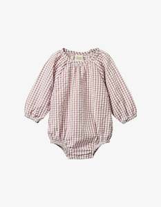 Nature Baby: Nature Baby Meadow Bodysuit Gingham Twilight Check