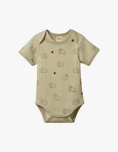 Nature Baby Short Sleeve Bodysuit Guinea Pig Gala Print