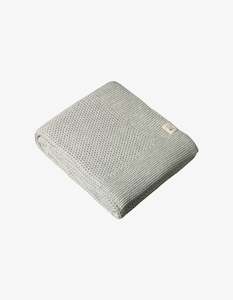 Nature Baby  Merino Knit Blanket Light Grey Cot