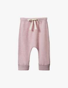 Nature Baby merino pointelle drawstring pants
