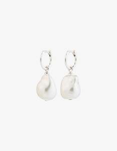 Pilgrim Sky Pearl Earrings Silver Plated White