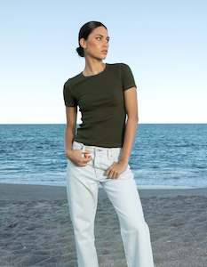 Commoners Base Rib Tee Short Sleeve Khaki