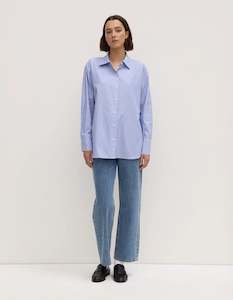 Fashion All: Assembly Label Alec Poplin Stripe Long Sleeve Shirt Blue/White Stripe