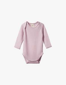 Nature Baby  Merino Essentials L/S Bodysuit Pointelle Lilac