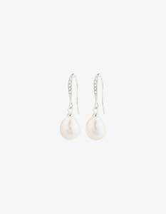 Under 100: Pilgrim Jasmin Pearl Earrings Silver