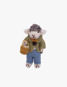 Gry Sif: Gry & Sif Small Grey Sheep Green Jacket & Egg Basket