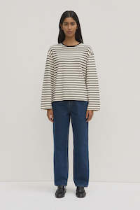 Tops: Assembly Label Devon Jersey Crew Ink/White