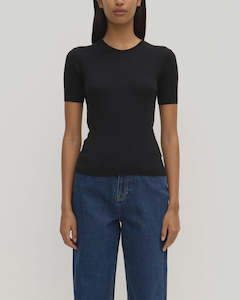 Assembly Label Amira Knit Short Sleeve Tee Black