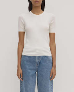 Assembly Label Amira Knit Short Sleeve Tee Antique White