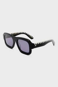 Eyewear: Karen Walker Moonside Zig Zag Black Sunglasses