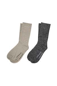 Socks Tights: Karen Walker Glitter Socks 2 Pack - Natural Silver / Black Silver