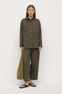Assembly Label Marigold Poplin Long Sleeve Shirt Moss