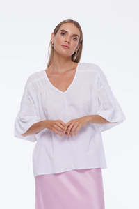 Tops: Blak Love Me A Little Top White